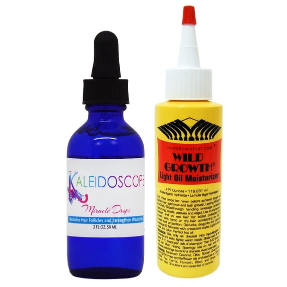 (DUO) Kaleidoscope Miracle Drop Hair Growth Oil 2oz + Wild Growth Oil 4oz "MANGO SIX B&M"