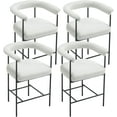 DUOMAY Modern Barrel Bar Stools Set of 4, 26" Counter Height Stools