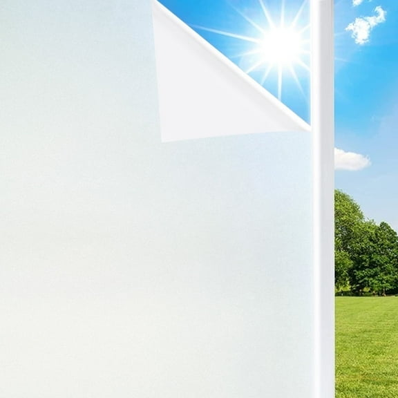 DUONER Bathroom Window Privacy Film Frosted Glass Tint Covering for Home Static Cling Window Fim Peel and Cling UV Blocking Door Sticker Sun Blocking Windows Frosting Films for Room 17.7 x 78.7in.