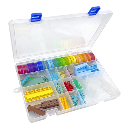 DUONER Plastic Bead Organizer Box with Dividers Adjustable Clear Jewelry Box Craft Storage 34 Compartment Tackle Box Small Parts Organizer for Jewelry Thread Earring Small Plastic Boxes, White x 1