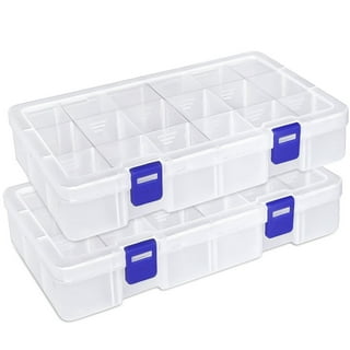Casewin Blue 3-Tier Stackable Storage Container Box with 30 Adjustable  Compartments, Plastic Organizer Box with Handle for Art & Crafts  Accessories
