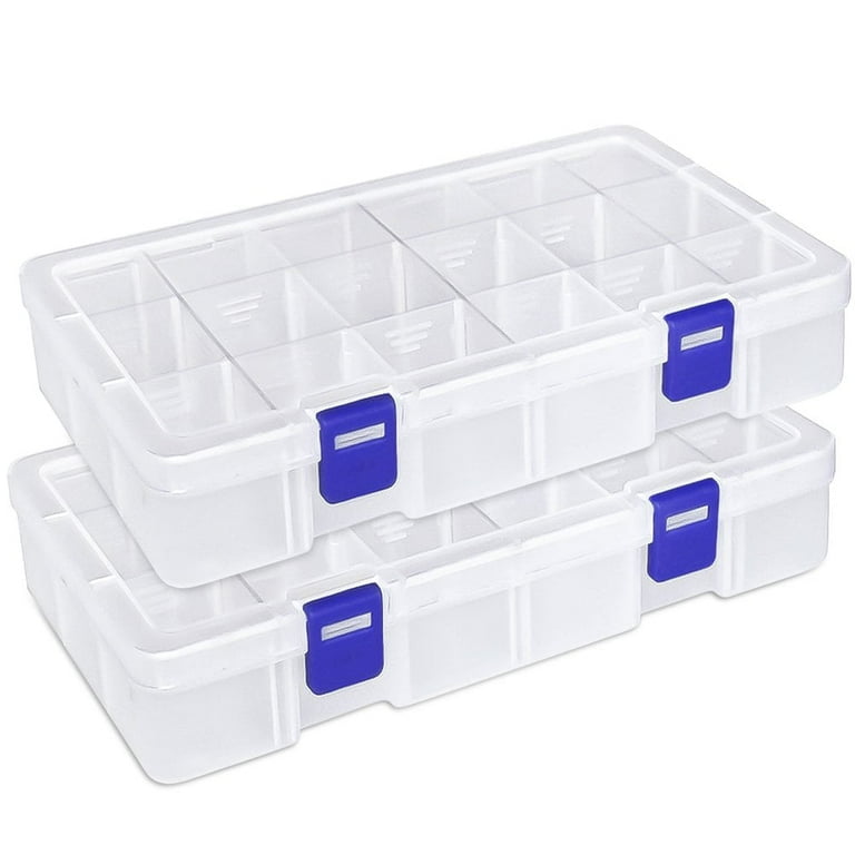 Duoner Plastic Bead Storage Organizer Box Divided Grids 18 Compartments Plastic Craft Storage Box with Adjustable Dividers Bead Containers for Storage