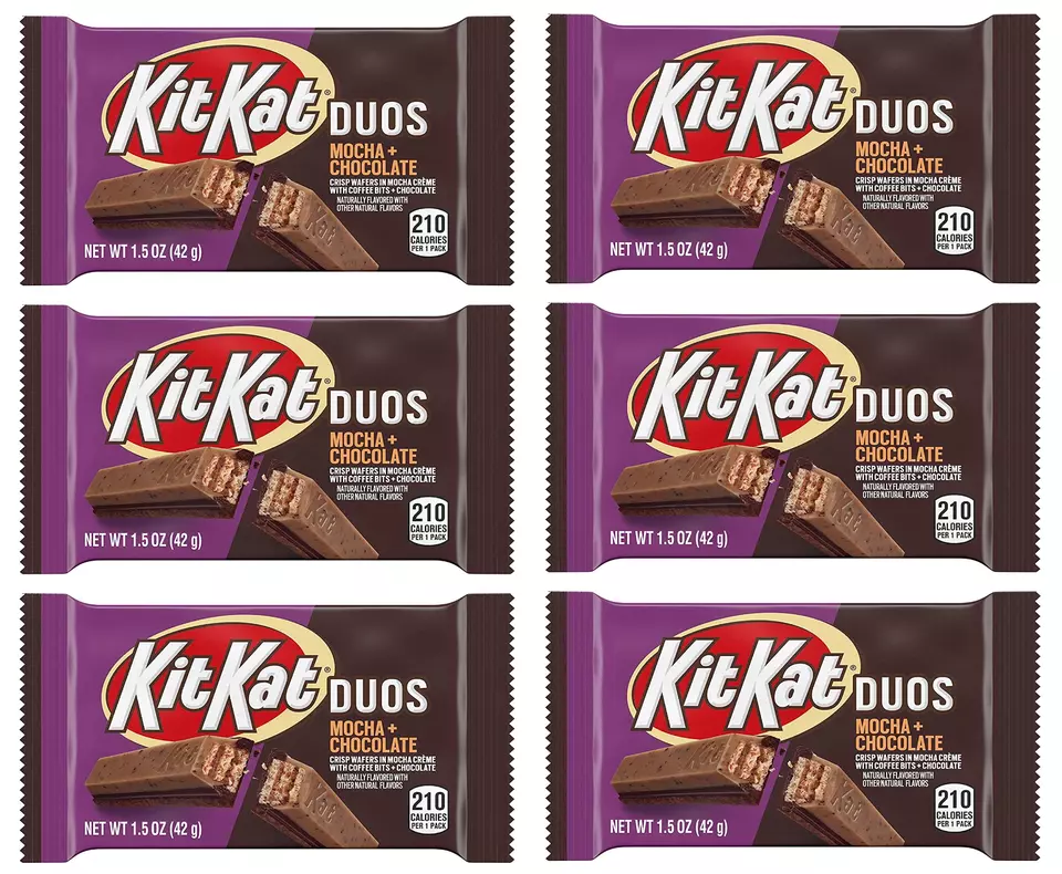 DUOS, Mocha & Chocolate, Crisp Wafers, 1.5-Ounce, (Choose: 6 Or 12 Bars)