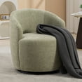 thumbnail image 1 of DUOSONG 037-Chenille Fabric Swivel Accent Armchair Barrel Chair With Black Powder Coating Metal Ring,Light Green Light Green Chenille Furniture Primary Living Space Chairs & Accent Seating, 1 of 24