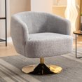 thumbnail image 1 of DUOSONG 048-Chenille Fabric Accent Swivel Chair With Gold Metal Round Base,Light Gray Light Gray Chenille Furniture Primary Living Space Chairs & Accent Seating, 1 of 11