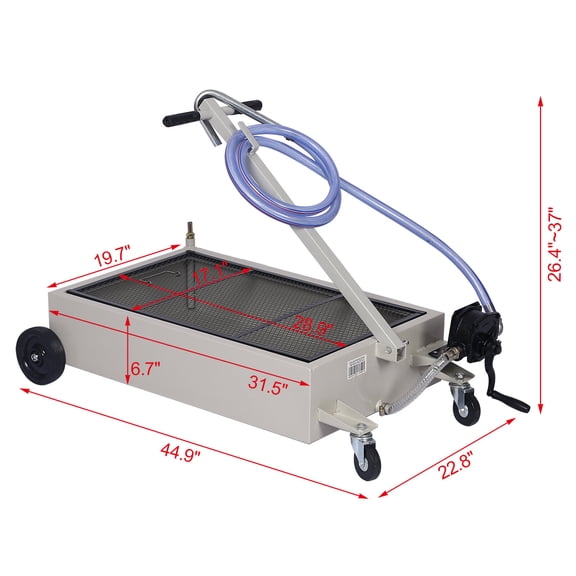 DUOSONG 20-Gallon Low-Profile Oil Drain With Pump Gray Gray Steel Other