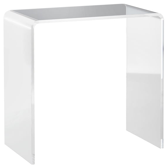 DUOSONG 21" Long Rectangle All Acrylic 15Mm Thick Waterfall Coffee Table, Clear Clear Acrylic Furniture Primary Living Space Tables