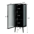 thumbnail image 1 of Black Corner Storage Cabinet with Glass Doors, 3-Tier Floor Cabinet for Bathroom & Living Room 22.25"L X 16.54"W X 43.3"H Five, 1 of 8