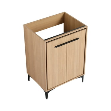 DUOSONG 24'' Bathroom Vanity Without Top Sink, Modern Bathroom Storage Cabinet With 2 Soft Closing Doors, Single Sink Bathroom Vanity Oak Engineered Wood Bath & Faucets Bathroom Vanities