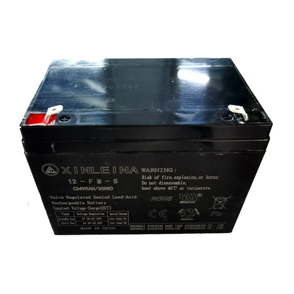 DUOSONG 24V 5Ah Battery For Kids Ride On Car, Valve Regulated Lead-Acid Rechargeable Battery,Rechargeable Replacement Battery For Kids Ride Ons Black Plastic Toys Kids Bikes & Riding Toys