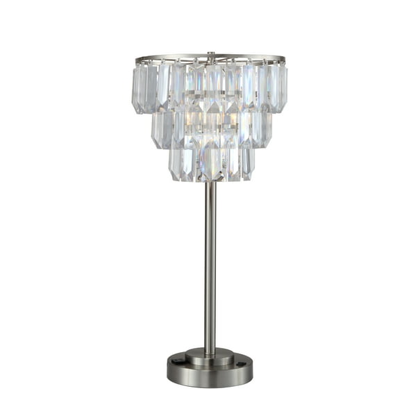 DUOSONG 27.5"H Contemporary Crystal Shade Table Lamp(1Pc/Ctn) (1.01/9.25) Chrome Metal Lighting Lighting & Lamps