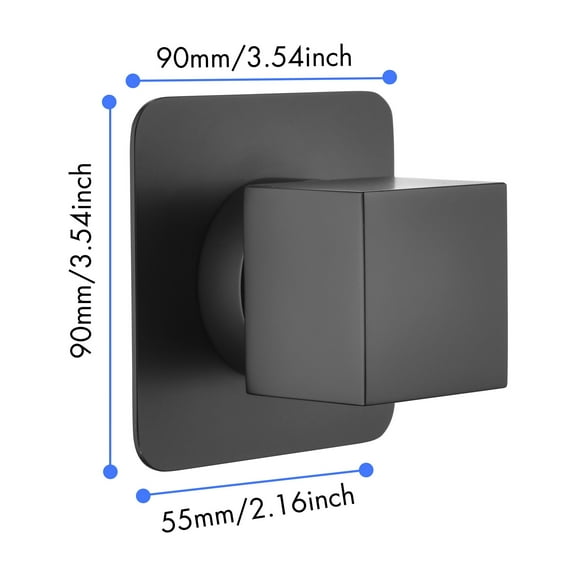 DUOSONG 3/4" Cast Metal Volume Control Valve Master Shower Volume Control Adjustable Brass Handle Valve Body 3 Piece Matte Black brass Bath & Faucets Freestanding Tub Faucets