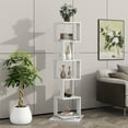 thumbnail image 1 of DUOSONG 5 Tier Rotating Bookshelf, Floor Rack Simple Bookcase With Acrylic Plate Student Multi-Function Creative Bookshelf For Living Room With Anti-Toppling Base White Particle Board Display,, 1 of 22