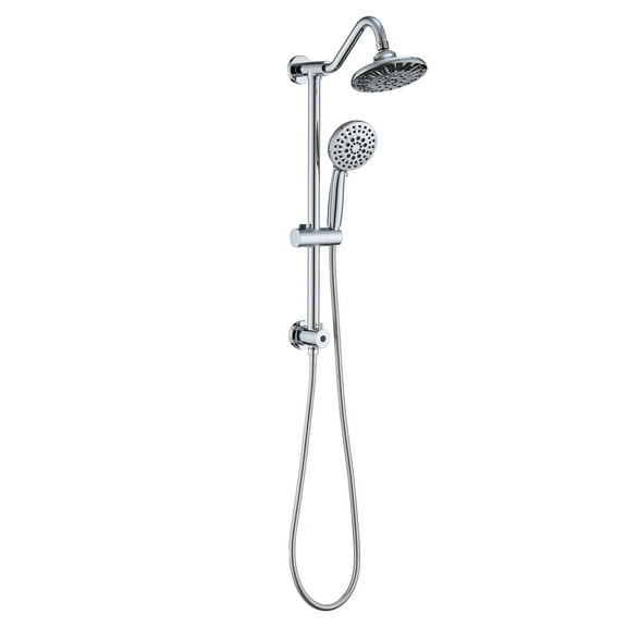 DUOSONG 6 Inch Rain Shower Head With Handheld Shower Head Bathroom Rain Shower System Chrome ABS Bath & Faucets Freestanding Tub Faucets