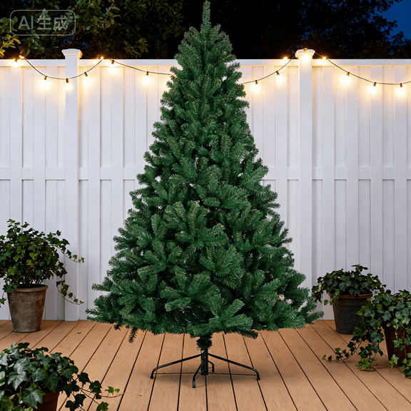 DUOSONG 6Ft Artificial Christmas Tree Full Natural Spruce Pvc Fir Tree Foldable Metal Stand Unlit Green Green PVC Household Supplies & Décor Christmas Trees