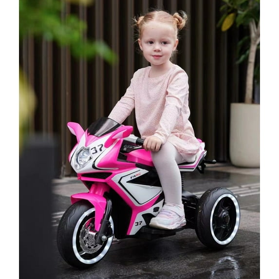 DUOSONG 6V Kids Electric Motorcycle/ Cheap Kids Toys Motorcycle/Kids Electric Car/Electric Ride On Motorcycle 3-4 Years Girls Pink Plastic Toys Kids Bikes & Riding Toys
