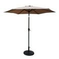 thumbnail image 1 of DUOSONG 8.8 Feet Taupe Round Market Patio Umbrella, With 42 Lb Base, Push Button Tilt, 1 of 8