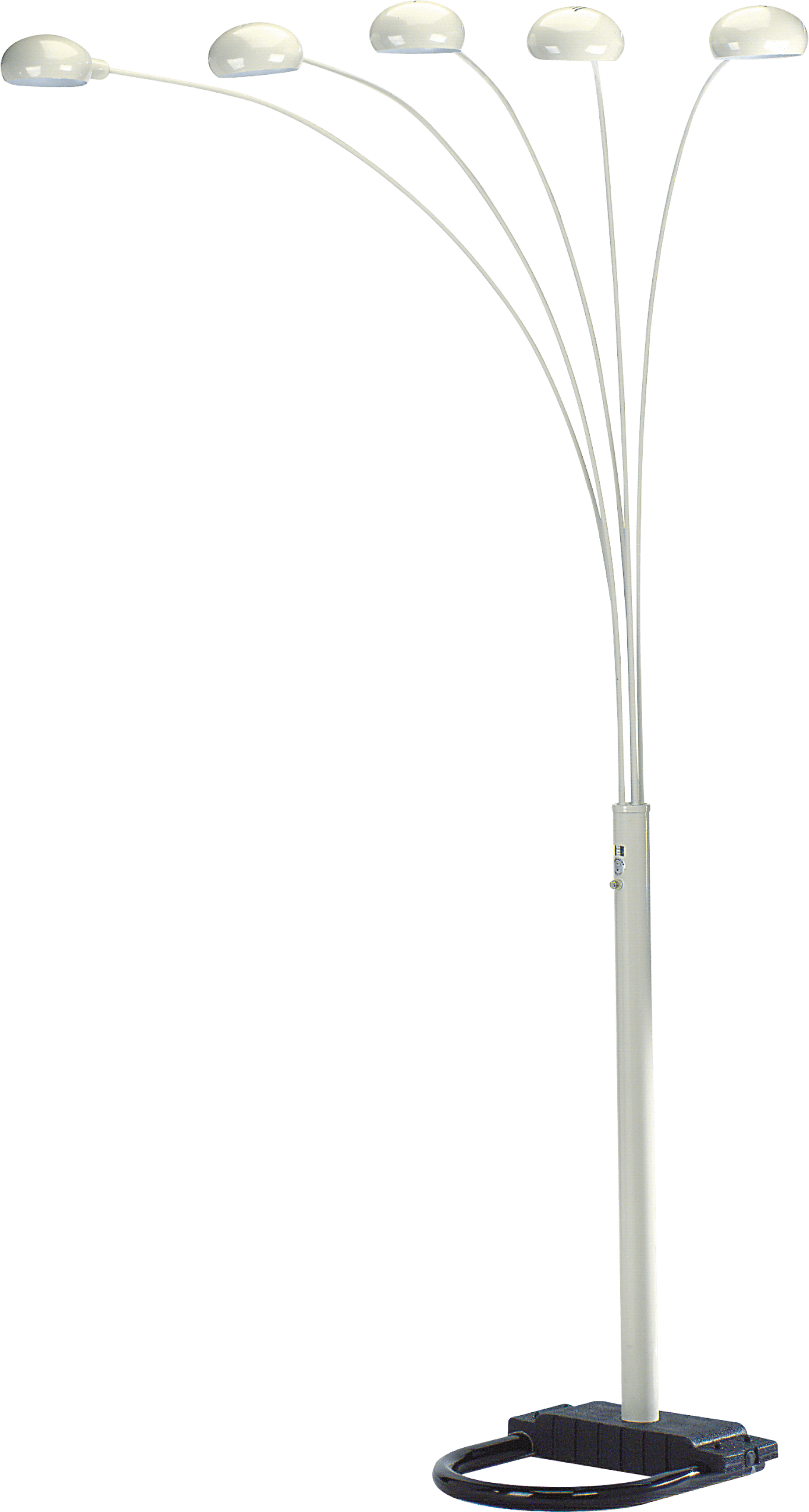 DUOSONG 84"H White 5-Head Cap Style Floor Lamp (1Pc/Ctn) (2.24/33.97) White Metal Lighting Lighting & Lamps