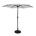 thumbnail image 1 of DUOSONG 94 in Outdoor Aluminum Patio Umbrella, Market Umbrella, Creme Cream Round, Push Button Tilt And Crank Lift, 1 of 9