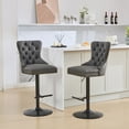 thumbnail image 1 of DUOSONG A&A Furniture,Aged And Retro Pu Swivel Barstools Adjusatble Seat Height From 26-33 Inch, Modern Bar Stools With Backs Comfortable Tufted For Home Pub And Kitchen Island (Black,Set Of 2) Black, 1 of 11