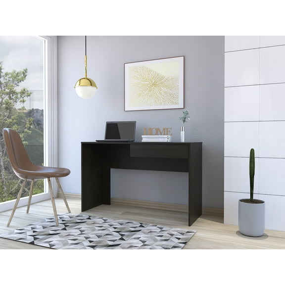 DUOSONG Acre Writing Computer Desk, One Drawer -Black Black Particle Board Furniture Office Desks & Work Surfaces