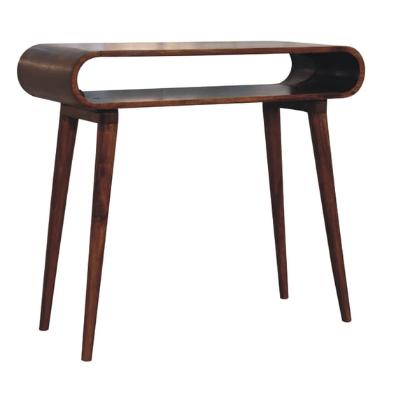 DUOSONG Amaya Nordic Style Console Table Chestnut Solid Wood Furniture Primary Living Space Tables