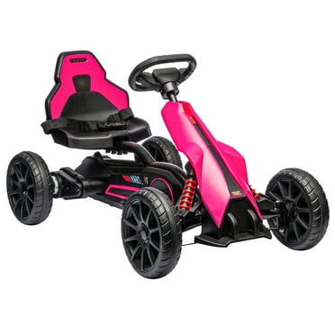 DUOSONG Aosom 12V Electric Go Kart For Kids, Outdoor Ride-On Toy With Forward Backward Drive & Adjustable Speed, Gift For Child 3-8 Years Old, Pink Pink Iron+Plastic Toys Kids Bikes & Riding Toys