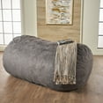 thumbnail image 1 of DUOSONG Asher Soft Microfiber Suede 6.5 Ft Cylinder Bean Bag Charcoal PVC Furniture Primary Living Space Bean Bag Chairs & Lazy Sofa Chair, 1 of 9