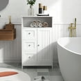 thumbnail image 1 of DUOSONG Bathroom Standing Storage Cabinet With 3 Drawers And 1 Door-White White MDF Furniture Primary Living Space Cabinets, 1 of 8