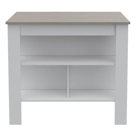 DUOSONG Brooklyn Antibacterial Surface Kitchen Island, Three Concealed Shelves Multicolor Engineered Wood Furniture Dining Furniture Kitchen Islands & Carts