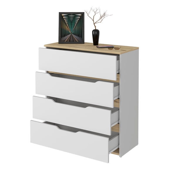 DUOSONG California Drawer Dresser, Four Spacious Drawers, Superior Top Multicolor Engineered Wood Furniture Bedroom Furniture Dressers, Chests & Wardrobes