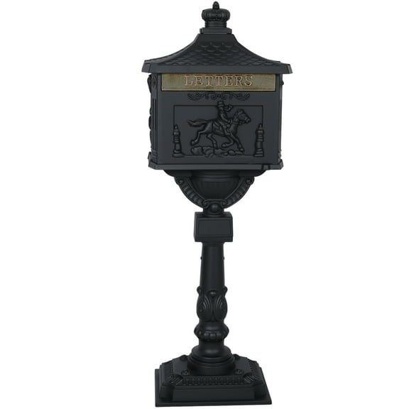 DUOSONG Cast Aluminum Mail Box,Postal Box , Mailbox Color Black Black Aluminium Other