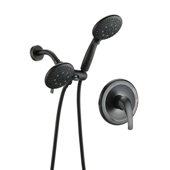 DUOSONG Classic High Pressure Single Handle 6 Function Rain Shower Head With Handheld Shower (Valve Included) Oil-Rubbed Bronze ABS Bath & Faucets Freestanding Tub Faucets