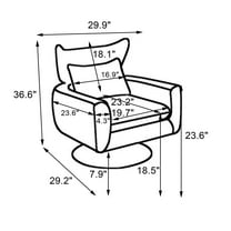DUOSONG Classic Mid-Century 360-Degree Swivel Accent Chair, White Teddy Fabric White Fabric Furniture Primary Living Space Chairs & Accent Seating