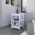 thumbnail image 1 of DUOSONG Clio Auxiliary Table, With Two Shelves White Engineered Wood Furniture Primary Living Space Tables, 1 of 8