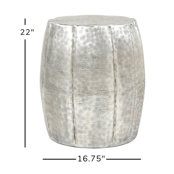 DUOSONG D16.8X22" Vanora Accent Table Silver Aluminium Furniture Primary Living Space Tables