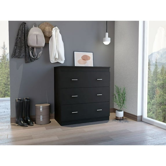 Chests For Bedroom, Dove Three Drawer Dresser, Superior Top, Black Wardrobes For Bedroom,Particle Board Wooden Dressers For Bedroom, Furniture, Bedroom Furniture, Dressers, Chests & Wardrobes Dove Th