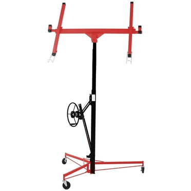 DUOSONG Drywall Lift Panel 11' Lift Drywall Panel Hoist Jack Lifter, Red+Black Black+Red Steel Other