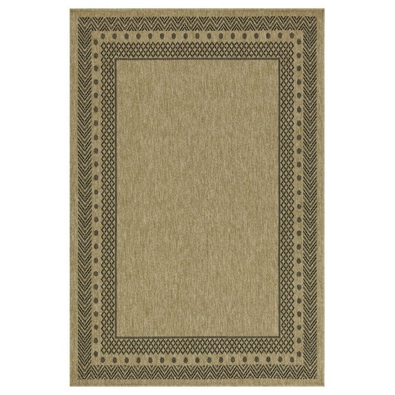 DUOSONG Earth Gc_Ntl1006 Jute/Black 5 Ft. 3 In. X 7 Ft. 3 In. Indoor/Outdoor Area Rug Natural+Black Polypropylene Household Supplies & Décor Rugs