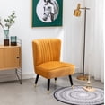 thumbnail image 1 of DUOSONG Elon Contemporary Velvet Upholstered Accent Chair, Gold Gold Polyester Furniture Primary Living Space Chairs & Accent Seating, 1 of 1