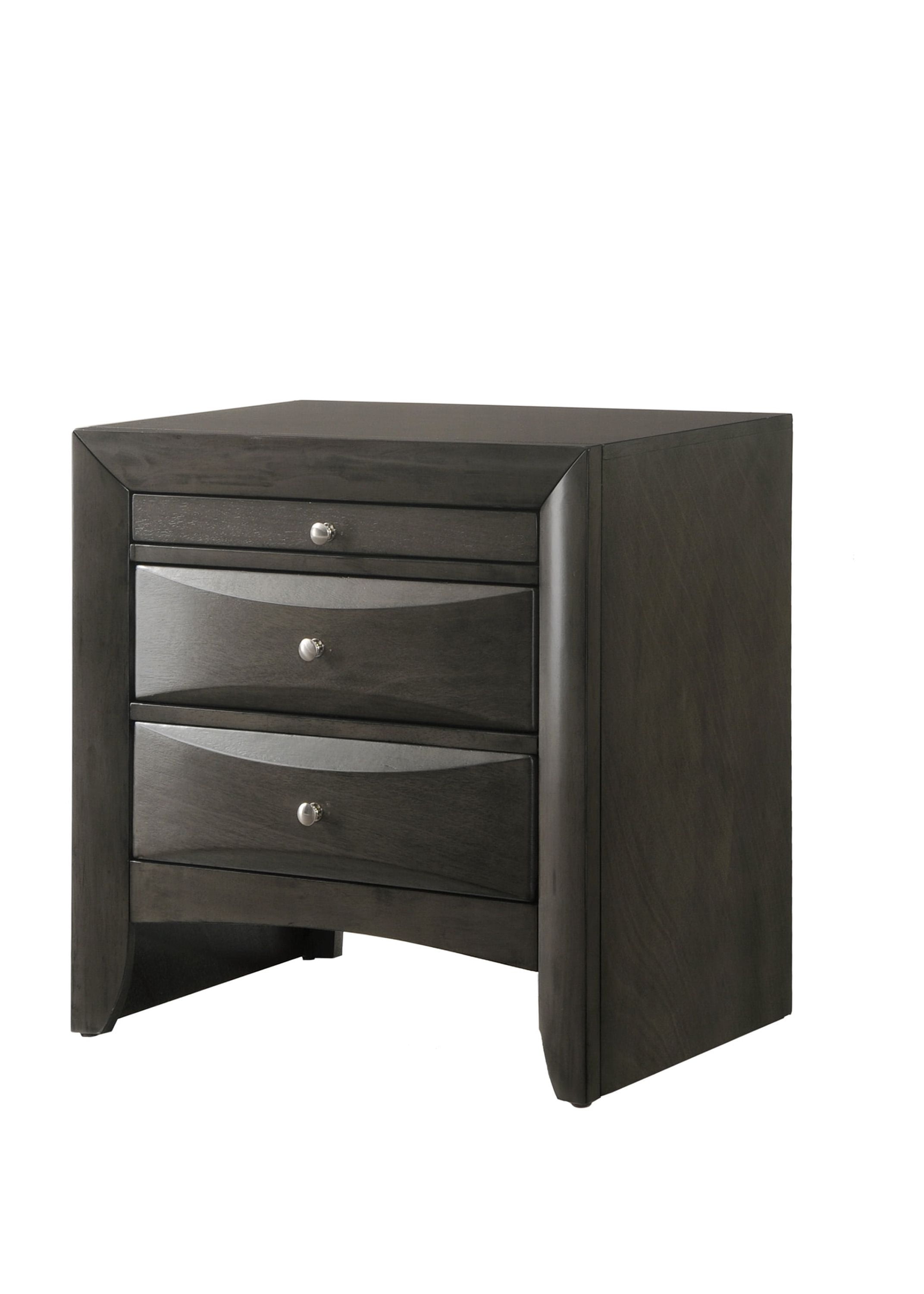 DUOSONG Emily - Nightstand - Gray Dark Gray Wood Furniture Bedroom Furniture Nightstands ...