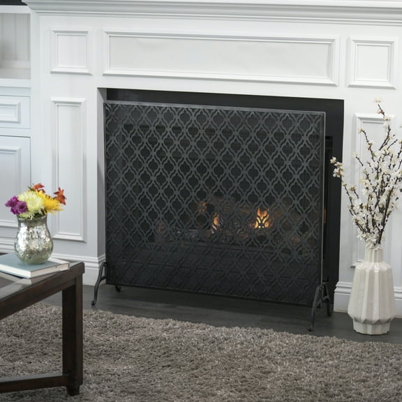 DUOSONG Fire Screens Black Iron Furniture Primary Living Space Indoor Fireplaces & Accessories