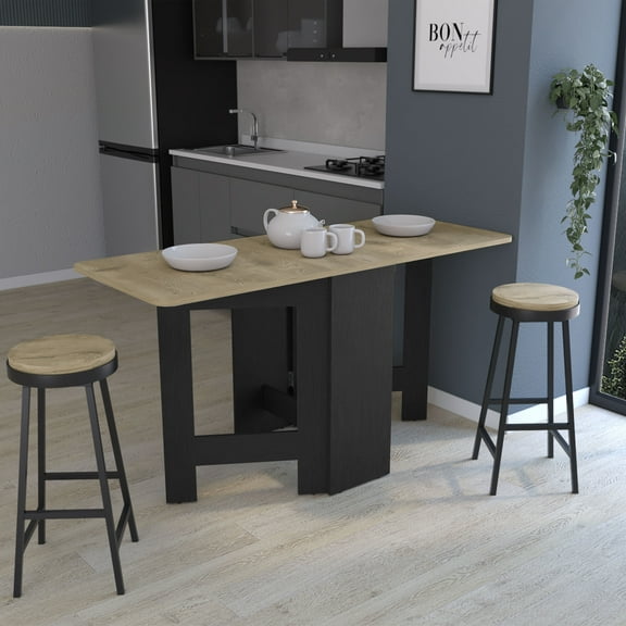 DUOSONG Gateleg Folding Table Space-Saving With Compact Design Multicolor Engineered Wood Furniture Dining Furniture Dining Tables