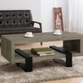 thumbnail image 1 of DUOSONG Grey Driftwood 1-Shelf Grey Wood Coffee Table with 1PC Furniture, 1 of 5