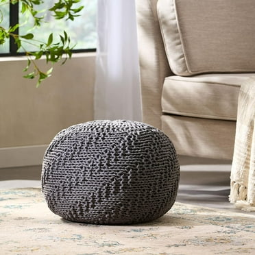 DUOSONG Hazel Knitted Pet Yarn 20 X 20 Round Pouf Furniture Primary Living Space Bean Bag Chairs & Lazy Sofa Chair