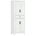 thumbnail image 1 of DUOSONG Homcom 67" Tall Freestanding Kitchen Pantry Cabinet, 4-Door Storage Cabinet With Drawer And Adjustable Shelves For Dining Room, White White MDF Dining Servers, Sideboards & Buffets, 1 of 10