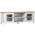 thumbnail image 1 of DUOSONG Homcom Modern Tv Stand, Entertainment Center With Shelves And Cabinets For Flatscreen Tvs Up To 60" For Bedroom, Living Room, White White MDF Primary Living Space TV & Entertainment Furniture, 1 of 9