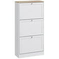 thumbnail image 1 of DUOSONG Homcom Narrow Shoe Storage Cabinet For Entryway With 3 Flip Drawers And Adjustable Shelves, Shoe Rack Organizer For 18 Pairs Of Shoes, White White Particle Board Primary Living Space Cabinets, 1 of 9