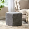 thumbnail image 1 of DUOSONG Knitted Foot Stool LIGHT GREY Cotton Furniture Primary Living Space Bean Bag Chairs & Lazy Sofa Chair, 1 of 10