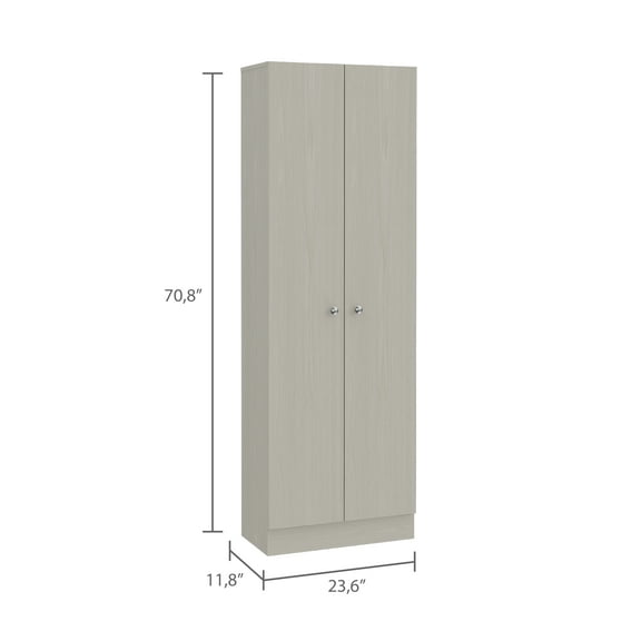 DUOSONG Multistorage Pantry Cabinet, Five Shelves, Double Door Cabinet -Pearl Beige Particle Board Furniture Dining Furniture Servers, Sideboards & Buffets